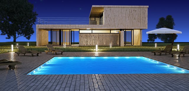 illuminazione piscina subacquea a filo