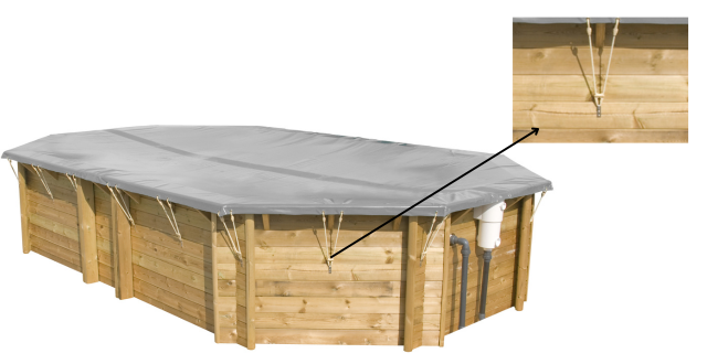 copertura invernale per piscina fuori terra in legno