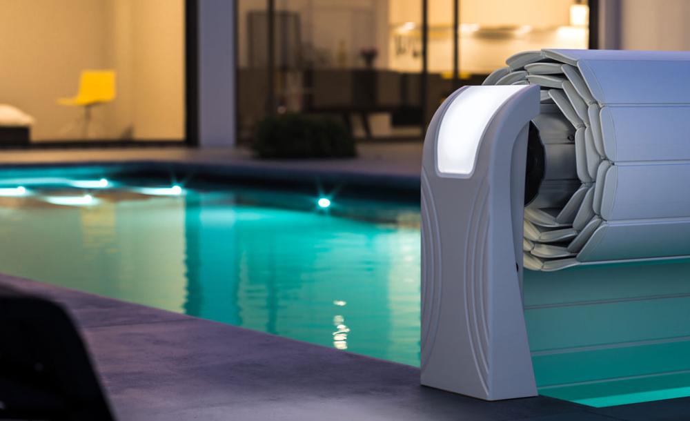 ECO POOLTECH Parasole Da Piscina Grigio | Ombrellone Riparo Solare Per Piscine E Aree Esterne | Copertura Resistente
